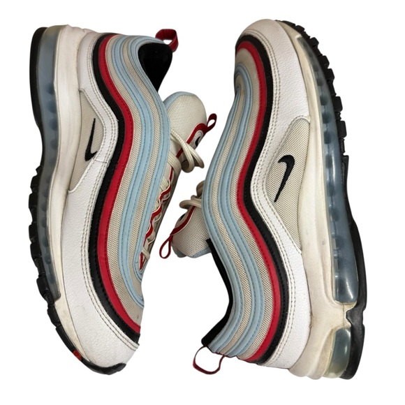 Nike Air Max 97 White Red Light Blue Running Sneakers Men’s Size 11 - Picture 12 of 15